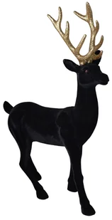 Renifer welurowy, czarny, duży, 32x10x45 cm - Ozdoby bożonarodzeniowe - miniaturka - grafika 1