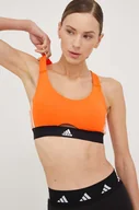 Bielizna sportowa damska - adidas Performance biustonosz sportowy Powerreact kolor pomarańczowy - miniaturka - grafika 1