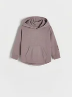 Bluzy i sweterki niemowlęce - Reserved - Longsleeve oversize z kapturem - ciemnofioletowy - miniaturka - grafika 1