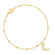 Bransoletki - Bransoletka pozłacana z księżycem - miniaturka - grafika 1