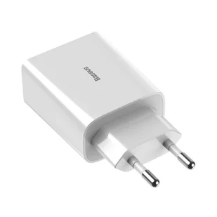 Baseus szybka ładowarka sieciowa USB Typ C Power Delivery 18 W 3 A + kabel USB Typ C - Lightning 2,4 A 1 m biały (TZCCFS-X02) - Ładowarki do telefonów - miniaturka - grafika 3