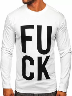Biały longsleeve męski z nadrukiem Bolf 146740 - Koszulki męskie - miniaturka - grafika 1