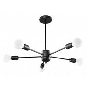 Lampy sufitowe - Czarny industrialny żyrandol pięcioramienny - S496-Trigo - miniaturka - grafika 1