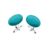 Spinki do mankietów i krawatów - Spinki do mankietów Turkus (S721) Srebro [925] - miniaturka - grafika 1