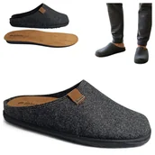 Kapcie damskie - Męskie Kapcie Domowe Ciepłe Klapki Filcowe Wygodne Inblu Szare Laczki 44 - miniaturka - grafika 1