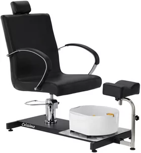 Fotel kosmetyczny do pedicure Luis z masażerem stóp do salonu spa czarny - Fotele kosmetyczne - miniaturka - grafika 1