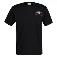 Koszulki męskie - GANT Męski t-shirt REG Archive Shield EMB SS, czarny, standardowy, czarny, XL - miniaturka - grafika 1