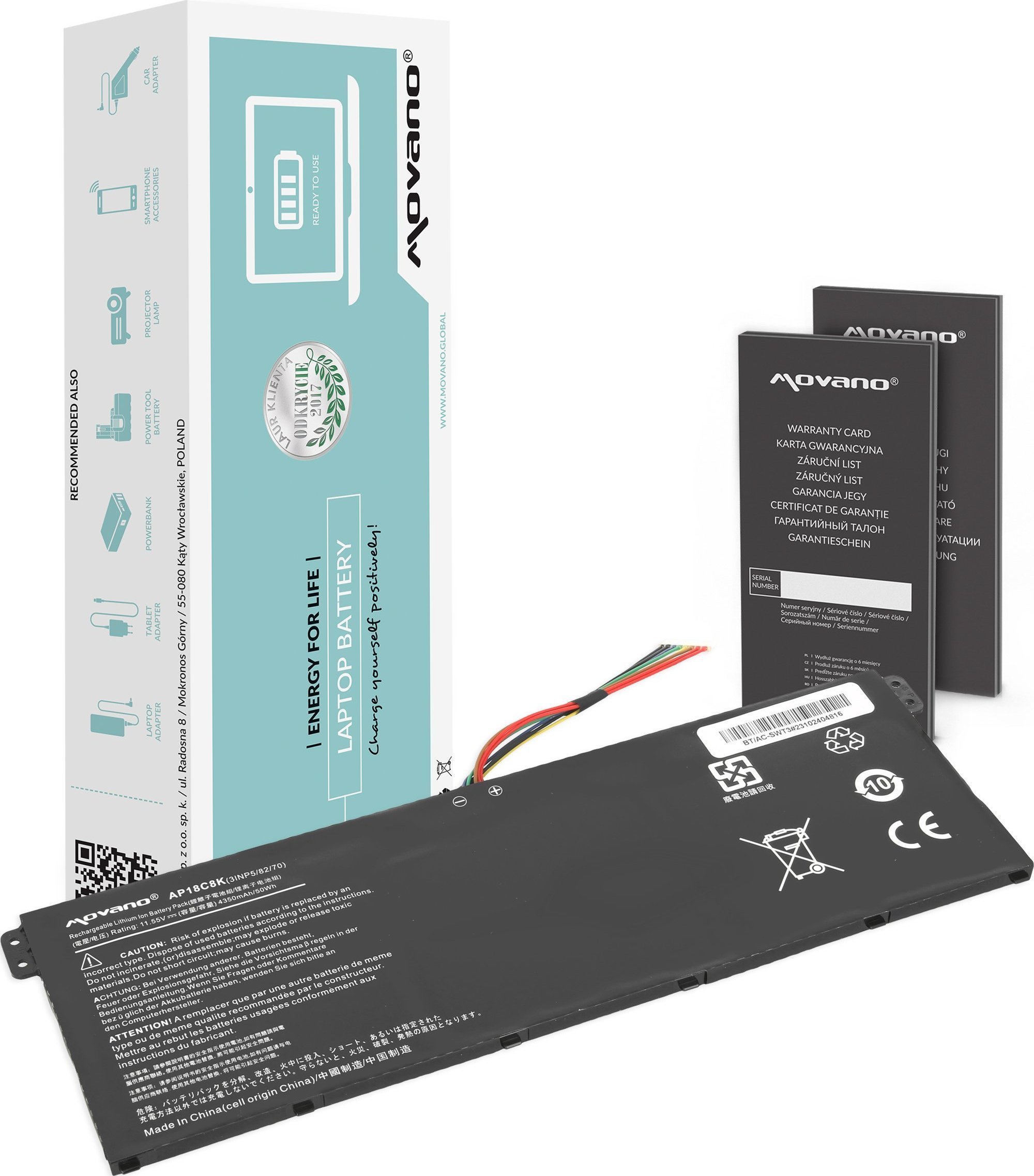 Bateria Movano Bateria AP18C4K AP18C8K do Acer Swift 3 5 TravelMate P215-52