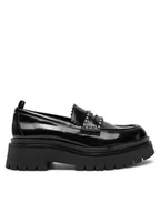Półbuty damskie - Pepe Jeans Loafersy PLS10415 Czarny - miniaturka - grafika 1