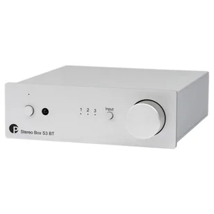 Pro-Ject Stereo Box S3 BT – Wzmacniacz zintegrowany stereo z odbiornikiem Bluetooth 5.0 Srebrny - Wzmacniacze - miniaturka - grafika 1