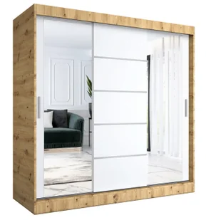 Szafa przesuwna 200 cm dąb artisan + biały R7-T93 - Szafy Szafa przesuwna 200 cm dąb artisan + biały R7-T93 - Szafy - miniaturka - grafika 1