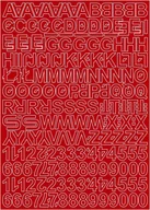 Zestawy piśmiennicze - Litery i cyfry samoprzylepne czerwone 6cm arkusz 250 znaków - miniaturka - grafika 1