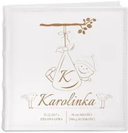 Albumy fotograficzne - Album na zdjęcia z grawerem dla dziewczynki z okazji narodzin - miniaturka - grafika 1