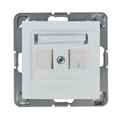 Klawisze i ramki - Ospel Plakietka podwójnego gniazda teleinformatycznego IMPRESJA Biały GPK-2Y/p/00 - miniaturka - grafika 1