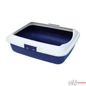 Kuwety dla kotów - Kuweta Kitty Happet z wysoką ramką niebieska - miniaturka - grafika 1