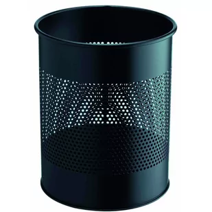 Kosz na śmieci DURABLE metalowy z perforacją 165mm antracytowy 15l - Kosze na śmieci - miniaturka - grafika 1