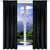 Zasłony - Zasłony welurowe 140x240 zasłonki gotowe welur na żabki balkon komplet - miniaturka - grafika 1