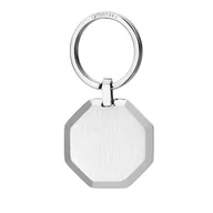 Naszyjniki - Ośmiokątny satynowany brelok ze stali szlachetnej do grawerunku - Manoki - miniaturka - grafika 1