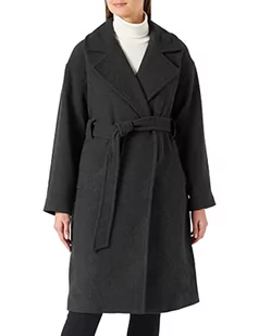VERO MODA Płaszcz damski Longline, ciemnoszary melanż, M - Płaszcze damskie - miniaturka - grafika 1