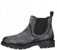 Botki męskie - BUGATTI MĘSKIE SKÓRZANE SZTYBLETY SZARE 45 ŻML - miniaturka - grafika 1