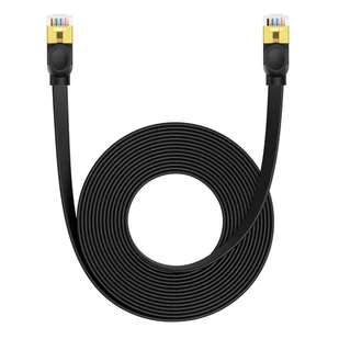 Płaski kabel sieciowy Baseus Ethernet RJ45, Gigabit, Cat.7, 8 m (czarny) - Kable miedziane - miniaturka - grafika 7