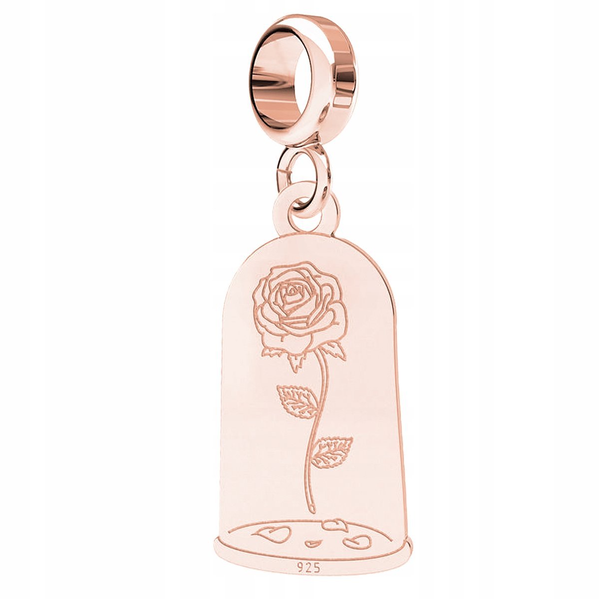 Charms Róża Kwiat różowe złoto srebro 925