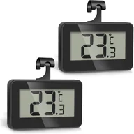 Stacje pogodowe - Miniaturowy cyfrowy termometr do zamrażarki do kuchni, lodówki i zamrażarki, 2 sztuki, czarny - miniaturka - grafika 1
