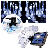 Lampy ogrodowe - Girlanda Ogrodowa Solarna Świetlna Wodoszczelna Odporna Krople Sople Zimne - miniaturka - grafika 1