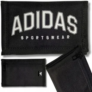 Portfel Czarny Adidas Sportowy Męski Damski Na Rzep Rozkładany Modny - Portfele - miniaturka - grafika 1