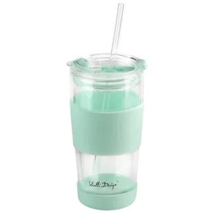 Kubek termiczny szklany ze słomką 600 ml miętowy Fuori - Kubki termiczne - miniaturka - grafika 1
