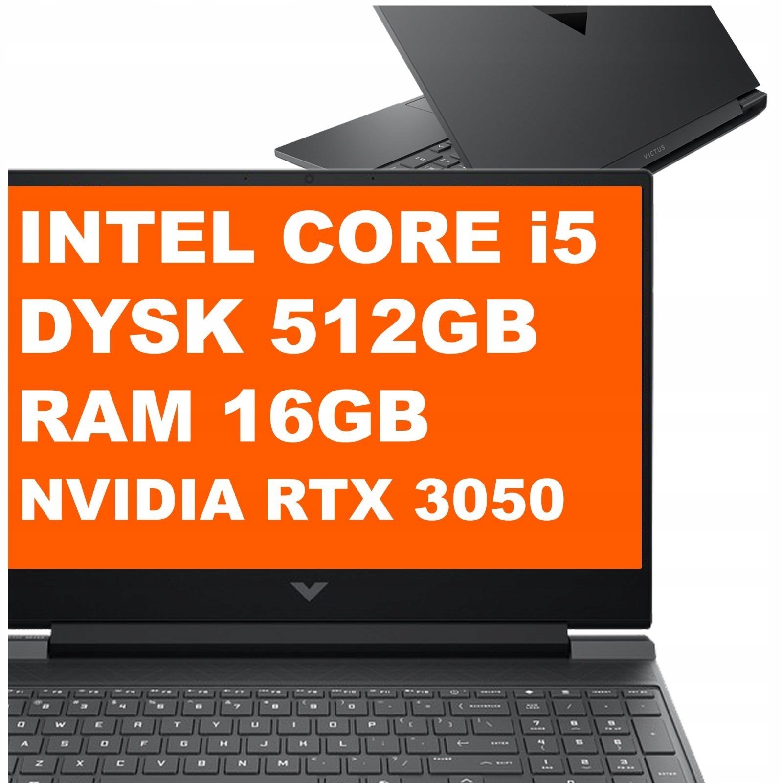 HP Victus 15-fa2700ca / B96JBUA / Intel Core i5 / 16GB / 512GB / RTX 3050 / 144Hz / FullHD / Win 11 / Czarny