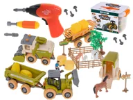 Figurki dla dzieci - DLA DZIECI ZESTAW FARMA TRAKTOR ZWIERZĘTA ZAGRODA KONIE - miniaturka - grafika 1