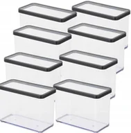 Pojemniki kuchenne - ROTHO ZESTAW 8 POJEMNIKÓW NA ŻYWNOŚĆ ARTYKUŁY SYPKIE 2,1L GRAFITOWY LOFT - miniaturka - grafika 1