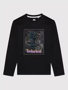 Bluzy dla chłopców - Timberland Bluzka T25S40 S Czarny Regular Fit - grafika 1