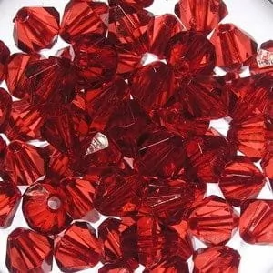 Korale Akrylowe Diamentowe 12mm (10szt) Czerwony - Półfabrykaty do biżuterii - miniaturka - grafika 1