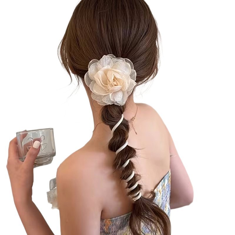 Gumki do Włosów Super Kolory i Wzory Gumka Spirala Kwiat Róża