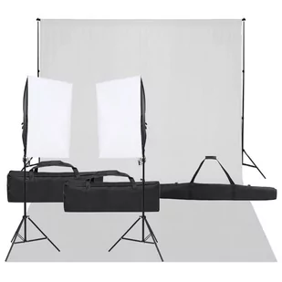 vidaXL Fotograficzny zestaw studyjny z lampami i tłem– - Lampy studyjne - miniaturka - grafika 1
