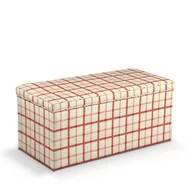 Pufy i podnóżki - Dekoria.pl Dekoria.pl Skrzynia tapicerowana ecru tło czerwona kratka 90 × 40 × 40 cm Avinon 525-131-15 - miniaturka - grafika 1