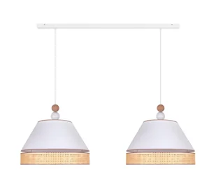 Duolla - Żyrandol na lince AVIGNON 2xE27/15W/230V biały/rattan - Lampy sufitowe - miniaturka - grafika 1