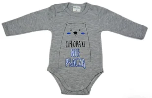 Body niemowlęce CHŁOPAKI NIE PŁACZĄ szary melanż 74 - Body dla niemowląt Body niemowlęce CHŁOPAKI NIE PŁACZĄ szary melanż 74 - Body dla niemowląt - miniaturka - grafika 1