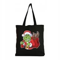 Torby i wózki na zakupy - Eko Torba na ramię Zakupy Shopper Torebka Bawełniana Grinch Święta #2 - miniaturka - grafika 1