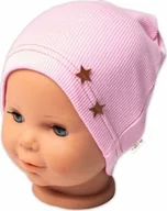 Czapki dla dzieci - Czapka dziecięca Nellys Ribbed Cap Stars - różowa - miniaturka - grafika 1