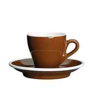 Filiżanki - Cilio Milano - porcelanowa filiżanka do espresso ze spodkiem, 50 ml, brązowo-biała, CI-215090 - miniaturka - grafika 1