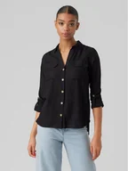 Koszule damskie - Vero Moda Koszula Bumpy 10275283 Czarny Regular Fit - miniaturka - grafika 1