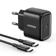 Ładowarki do telefonów - Ugreen ładowarka sieciowa USB Typ C 25W Power Delivery + kabel USB Typ C 2m czarny (50581) - miniaturka - grafika 1