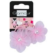 Kosmetyki do stylizacji włosów - Glamour Kids gumki do włosów Różowe Kwiatki 2szt. - miniaturka - grafika 1