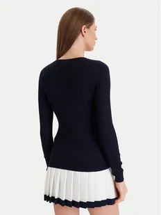 Lacoste Kardigan AF4141 Granatowy Slim Fit - Swetry damskie - miniaturka - grafika 1