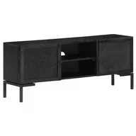 Szafki RTV - vidaXL Lumarko Szafka pod TV, czarna, 115x30x46 cm, lite drewno mango 323577 - miniaturka - grafika 1