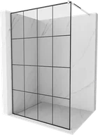 Ścianki i drzwi prysznicowe - Mexen Kioto ścianka prysznicowa Walk-in 140 x 200 cm, czarny wzór 8 mm, chrom - 800-140-101-01-77 - miniaturka - grafika 1