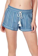 Spodnie damskie - Skiny Damskie spodnie długie Summer Loungewear Shorts, wielokolorowy (Coronetblue Stripe 2496), 42 - miniaturka - grafika 1